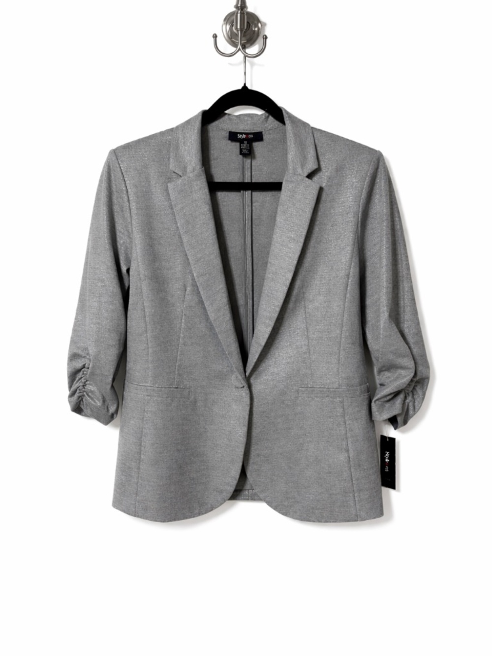 Style & Co. Metallic Gray Blazer